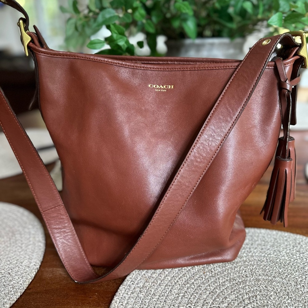 Coach Brown duffle tassel Leather Shoulder Bag/Crossbody